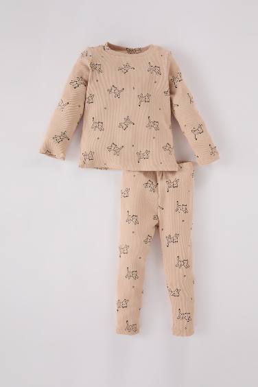 2 piece Regular Fit Crew Neck Animal Knitted Pyjamas