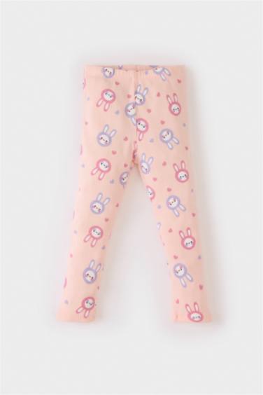 Baby Girl Corduroy Rabbit Printed Top Bottom 2 Piece Pajama Set