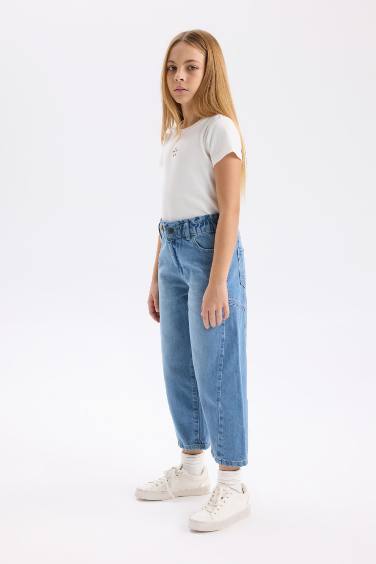 بنطلون جينز بناتي بارل فيت جوجر