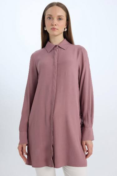 Relax Fit Side Tie Basic Shirt Tunic