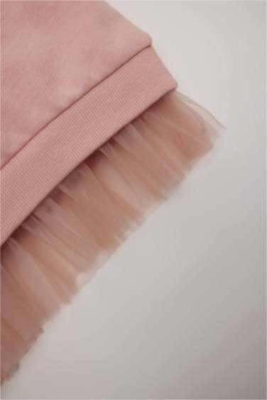 Baby Girl Crew Neck Printed Soft Furry Inside Sweatshirt