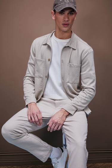 Regular Fit Polo Yaka Gömlek Ceket