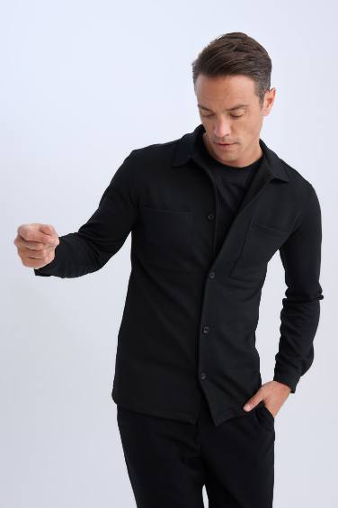 Regular Fit Polo Yaka Gömlek Ceket