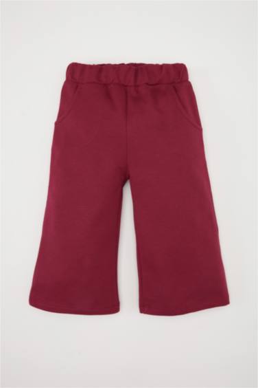 Kız Bebek 2'li Takım Basic Düz Sweatshirt Geniş Bol Paça Alt