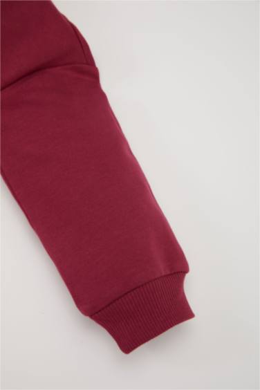 Kız Bebek 2'li Takım Basic Düz Sweatshirt Geniş Bol Paça Alt