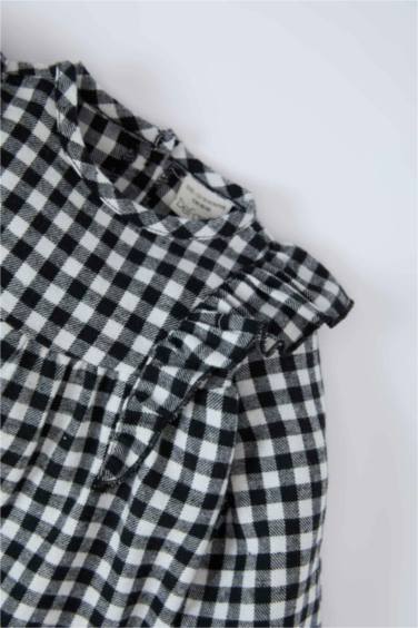 Baby Girl Plaid Long Sleeve Blouse Leggings 2 Piece Set