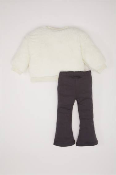 طقم بنات من قطعتين سويت شيرت برقبة مستديرة و سروال