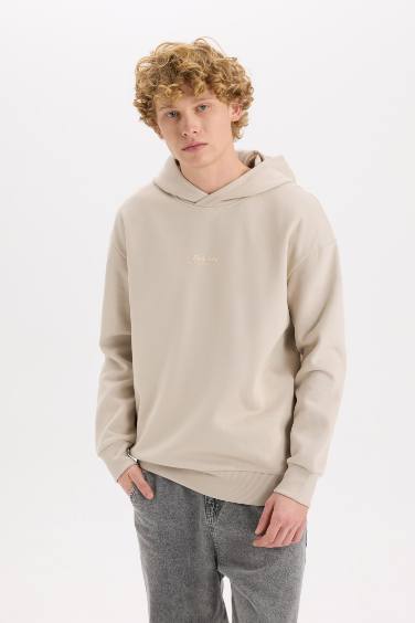 Boxy Fit Printed Long Sleeve Sweatshirt