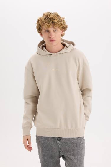 Boxy Fit Printed Long Sleeve Sweatshirt