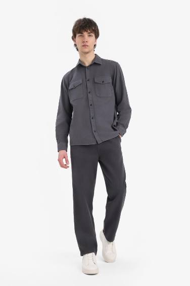 %100 Pamuk Bol Rahat Kesim Wide Leg Geniş Paça Yazlık Keten Görünümlü Pantolon