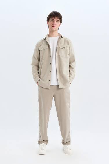 %100 Pamuk Bol Rahat Kesim Wide Leg Geniş Paça Yazlık Keten Görünümlü Pantolon