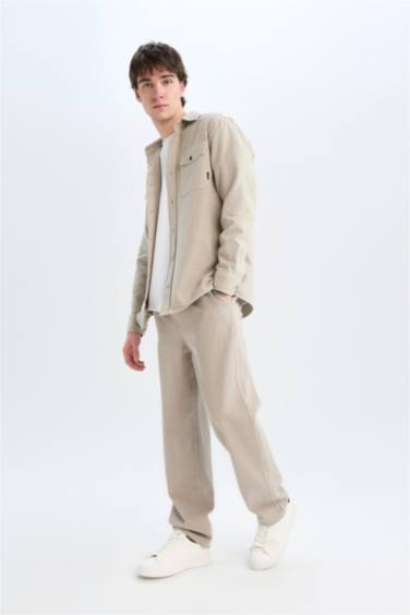 %100 Pamuk Bol Rahat Kesim Wide Leg Geniş Paça Yazlık Keten Görünümlü Pantolon