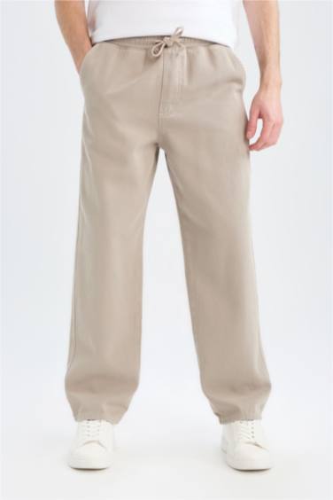 %100 Pamuk Bol Rahat Kesim Wide Leg Geniş Paça Yazlık Keten Görünümlü Pantolon