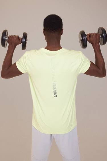 DeFactoFit Standard Fit Back Printed Printed Sports T-Shirt