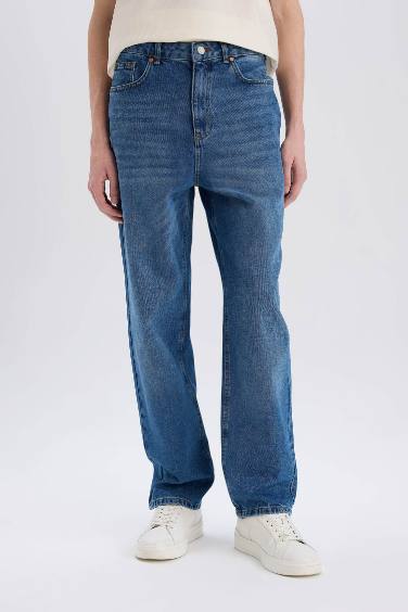 Baggy Fit Regular Hem Cotton Jeans