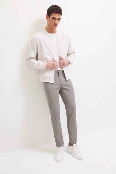 Su İtici Slim Fit Dar Kesim Bomber Kolej Yaka Fermuarlı Çift Cepli Mevsimlik Hafif Mont