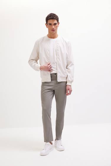 Su İtici Slim Fit Dar Kesim Bomber Kolej Yaka Fermuarlı Çift Cepli Mevsimlik Hafif Mont