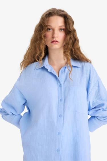 үлкен пішім Ұзын жеңді көйлек