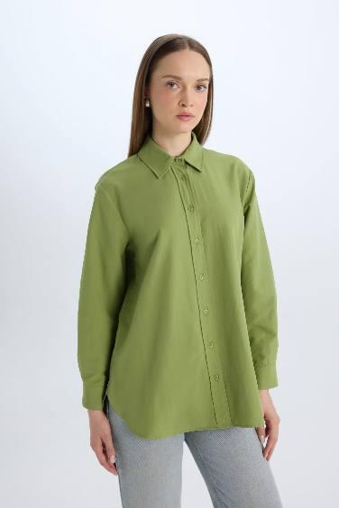 Relax Fit Poplin Long Sleeve Tunic