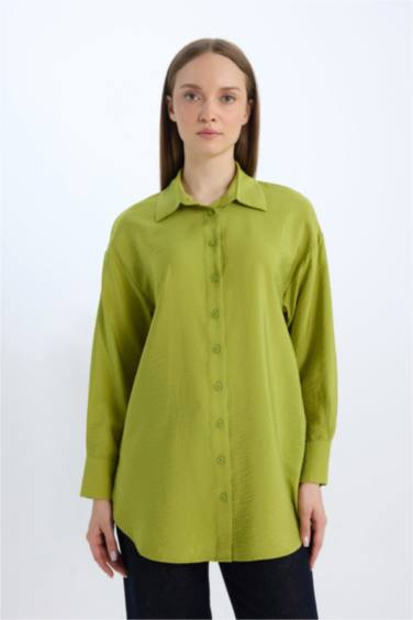 Relax Fit Basic Long Sleeve Shirt Tunic