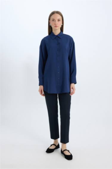 Relax Fit Basic Long Sleeve Shirt Tunic