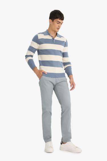 Regular Fit Normal Kesim Cepli Düz Paça Chino Pantolon