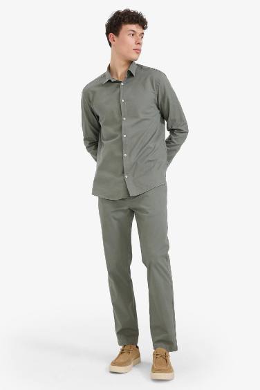 Regular Fit Pocketed Straight Leg Chino Pants