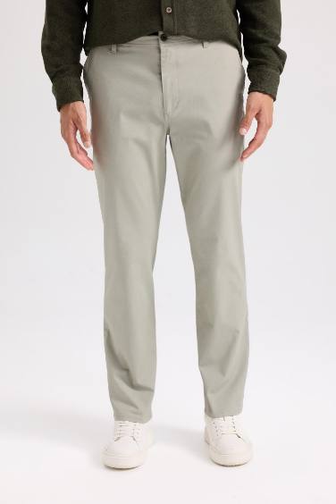 Pantalon chino en toile taille normale Coupe régulière