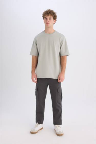 تيشيرت أوفر سايز برقبة مستديرة