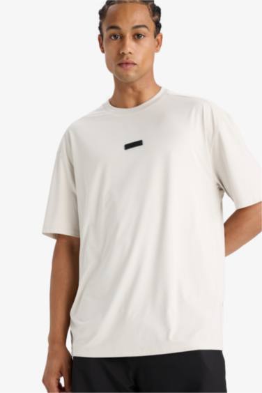 DeFactoFit Boxy Fit Crew Neck Printed Sports T-Shirt