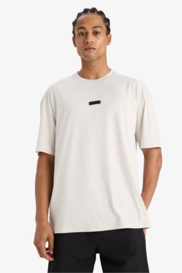 DeFactoFit Boxy Fit Crew Neck Printed Sports T-Shirt