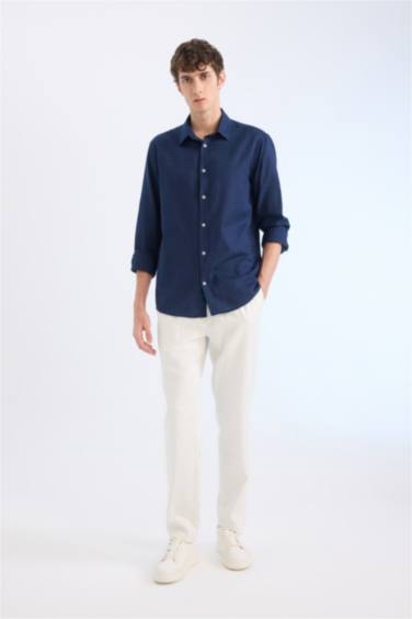 поло жаға Ұзын жеңді көйлек