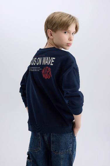 Boy Oversize Fit Back Printed Sweatshirt