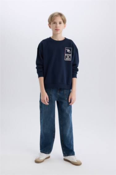 Boy Oversize Fit Back Printed Sweatshirt