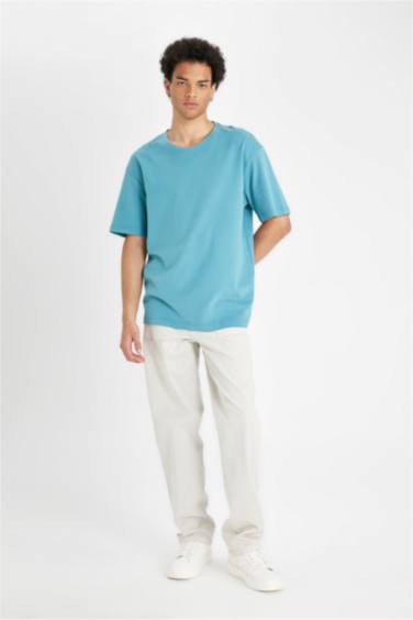 Boxy Fit Crew Neck Basic T-Shirt