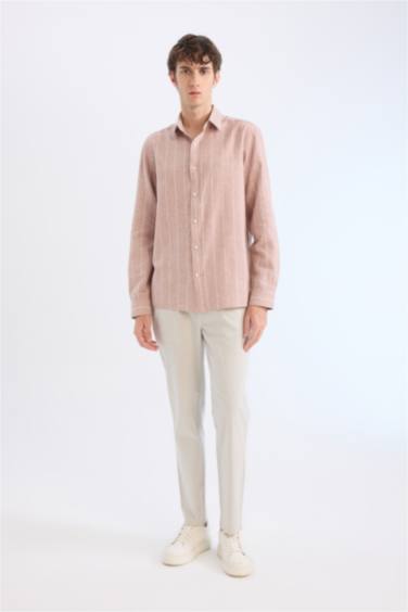 поло жаға мақта Ұзын жеңді көйлек