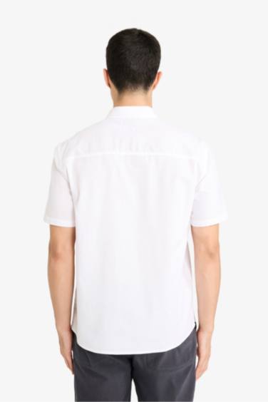 Regular Fit Polo Collar Oxford Short Sleeve Shirt
