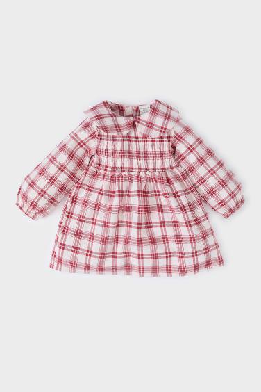 Plaid Long Sleeve Woven Dress