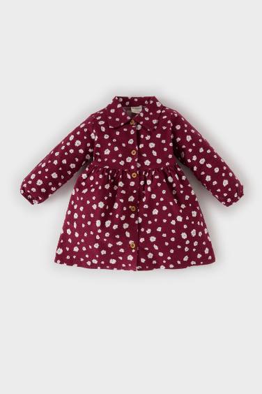 Baby Girl Floral Long Sleeve Flannel Dress