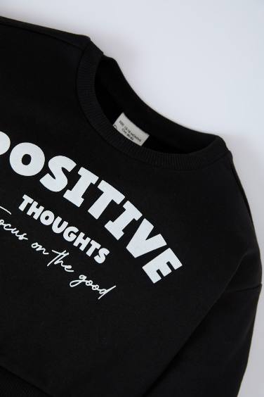 فستان بناتي ردن طويل بطبعة شعار بياخة مستديرة