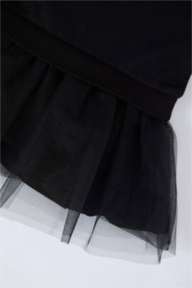 فستان بناتي ردن طويل بطبعة شعار بياخة مستديرة