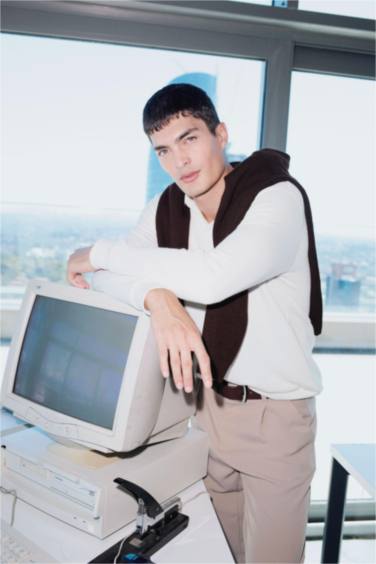 Sweatshirt à col polo et coupe régulière