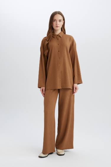 Traditional Straight Fit Crepe Trousers