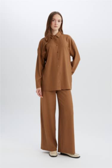 بنطلون قصة مستقيمة منسوج