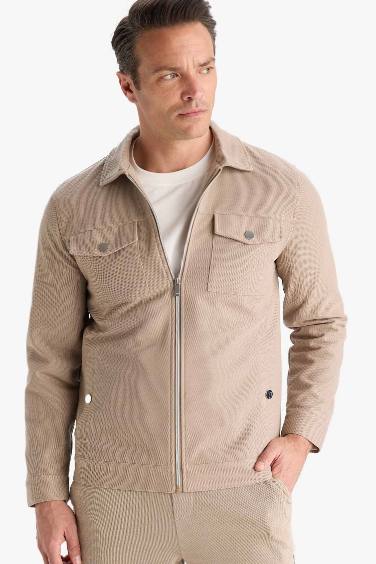 Slim Fit Polo Zippered Jacket
