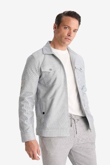 Slim Fit Polo Zippered Jacket