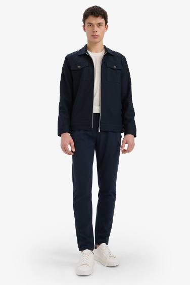 Slim Fit Dar Kesim Astarlı Fermuarlı Cepli Mevsimlik Baharlık Mont