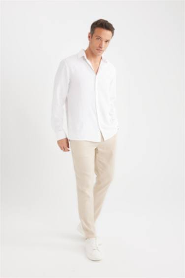 Yazlık Jogger Keten Düz Paça Pantolon