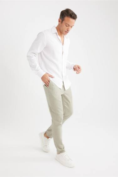 Yazlık Jogger Keten Düz Paça Pantolon