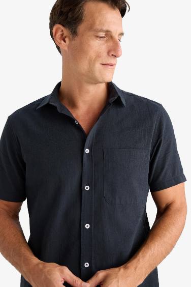 Regular Fit Polo Collar Short Sleeve Shirt